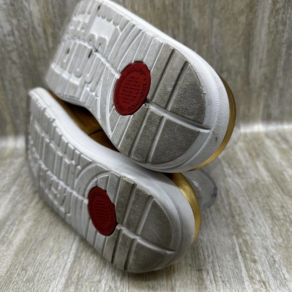 FitFlop Luxe Loosh Slide Sandals Womens‎ 8 Metallic Gold Leather Slip On Shoes - Picture 9 of 12